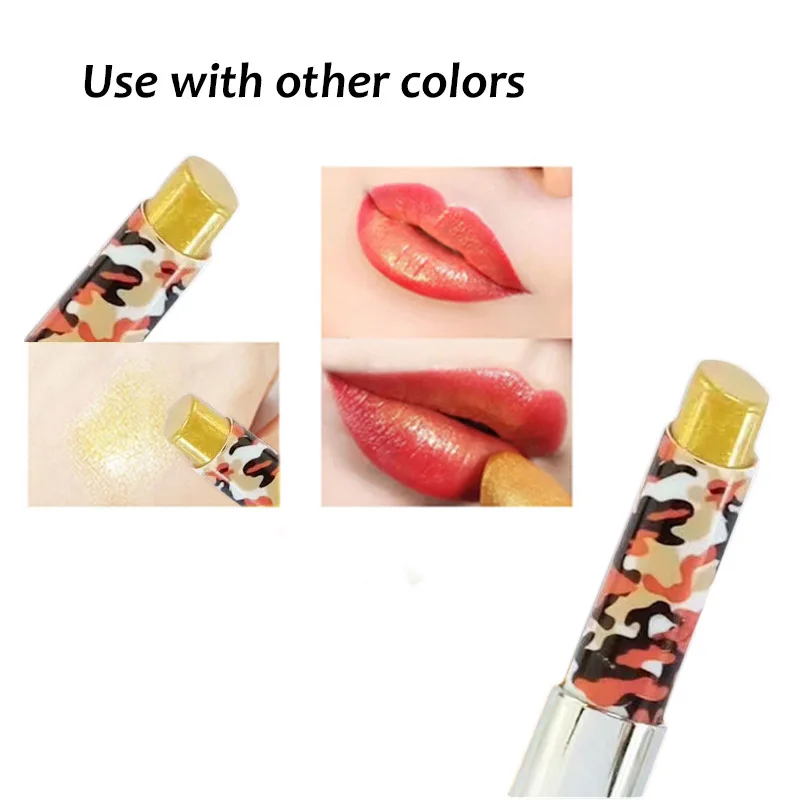 Губы Цвет Косметика Долгое пигмент Водонепроницаемый золото помада Еда Класс