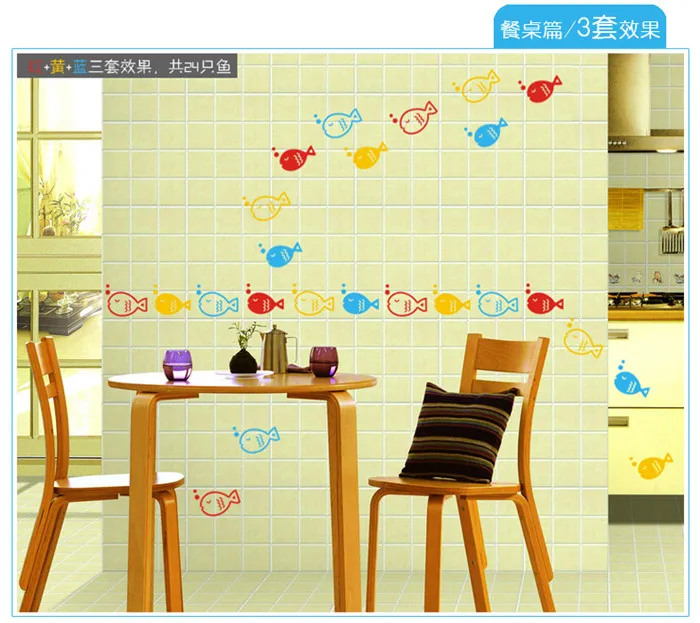 8 шт. наклейки на стену в виде рыбок|cartoon wall stickers|wall stickerwall sticker world |