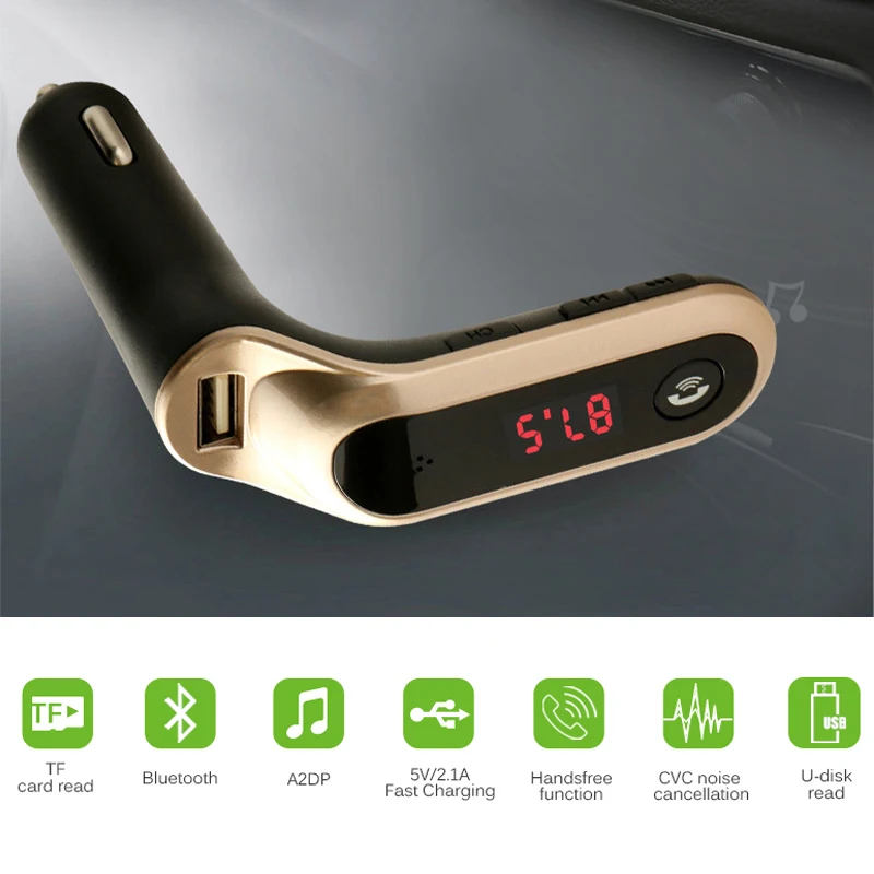 Автомобильный Bluetooth 5,0, fm-передатчик, беспроводной аудио приемник, Автомобильный MP3 плеер, 2.1A, двойной USB, быстрое зарядное устройство, автомобильные аксессуары