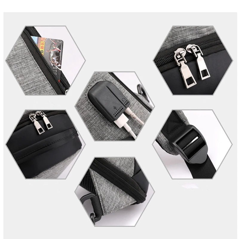 ANOVISHANA Внешняя USB зарядка для наушников нагрудные сумки дорожная сумка через