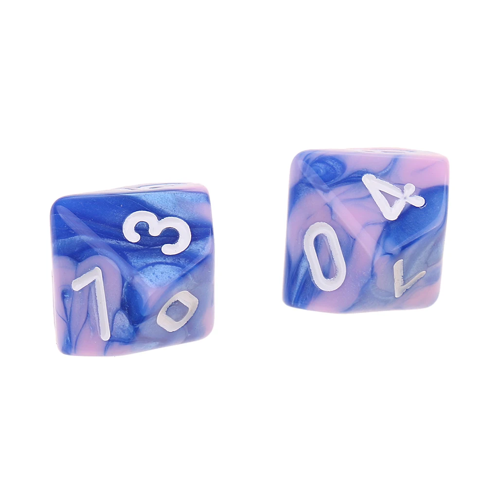10 шт. сторонние D10 многогранные игральные кости двухцветные для DND MTG ролевая