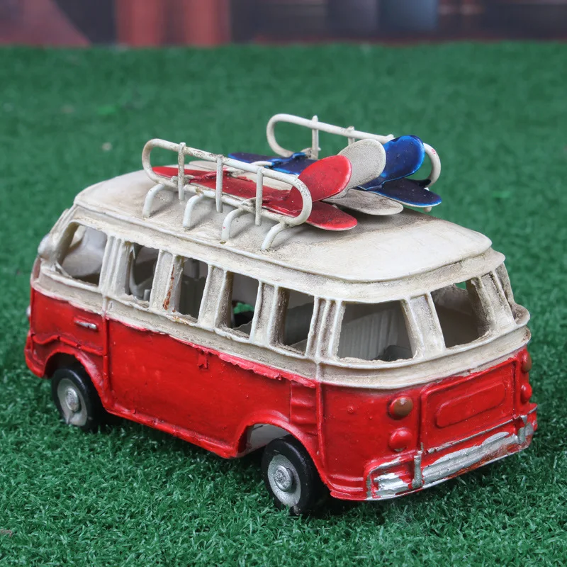 Vintage Home Decor Handmade Car Model Creative Resin Decoration Crafts Figurines Miniatures Desktop Home Decoration Accessories