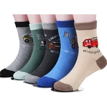 5 pair /1 lot spring & autumn kids socks cotton cartoon car children socks for boys 1-12 year baby socks
