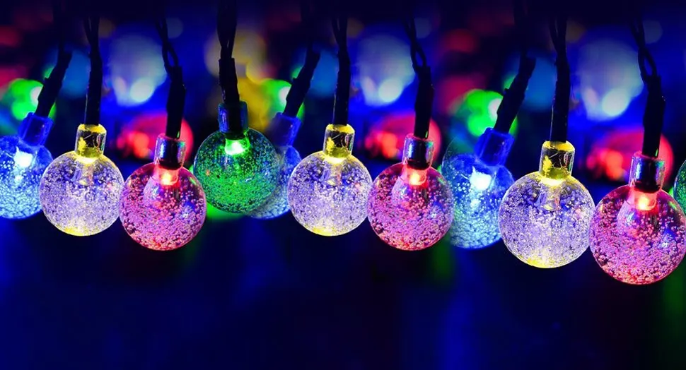 Наружная Солнечная светящаяся гирлянда 20ft 30LED сказочная струнная гирлянда Пузырьковые хрустальные шаровые огни декоративное освещение для дома в саду