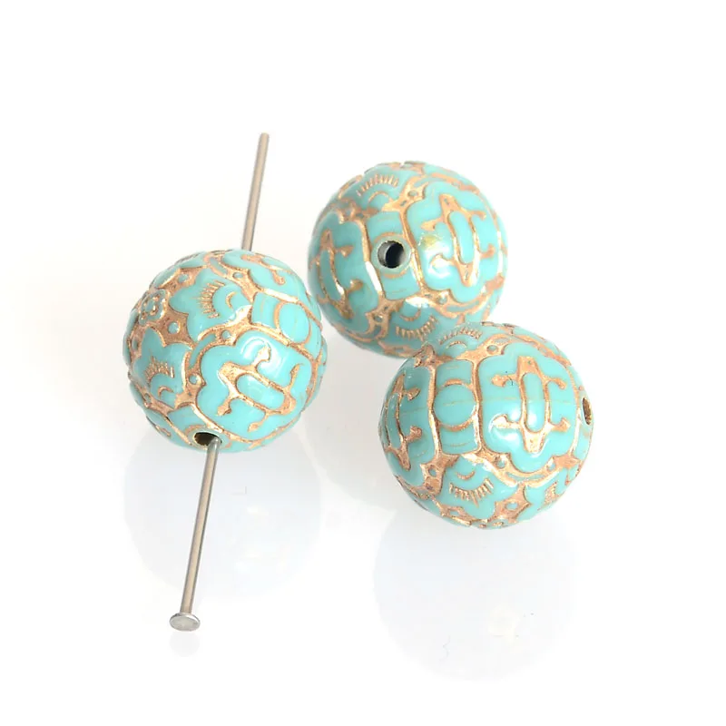 Новое поступление 30 шт. 14 мм рифленые гофрированные антикварные дизайнерские