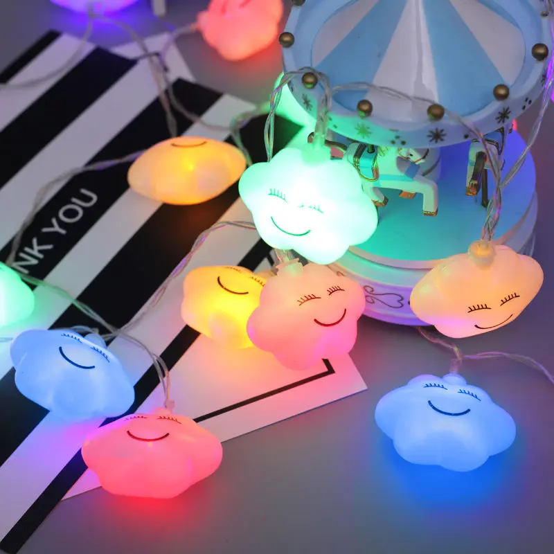 RGB Светодиодный Звездная ночь света 2/3/6 м гирлянды 5,5 см облако Форма лампы сухой Батарея работает Рождественская елка год для внутреннего освещения - Испускаемый цвет: RGB