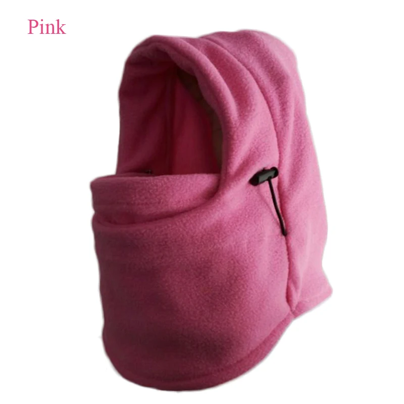 pink Длинная Тепловая Флисовая Балаклава, шапка с капюшоном для лыжного велосипеда, Ветрозащитная маска для лица, Мужская теплая зимняя флисовая шапка для шлема - Цвет: pink