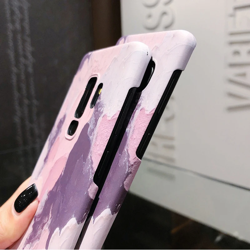 YHBBCASES ретро-чехлы с масляной росписью для samsung S10 S8 S9 Plus, разноцветный жесткий чехол для телефона с каракулями для samsung Note 10 8 9