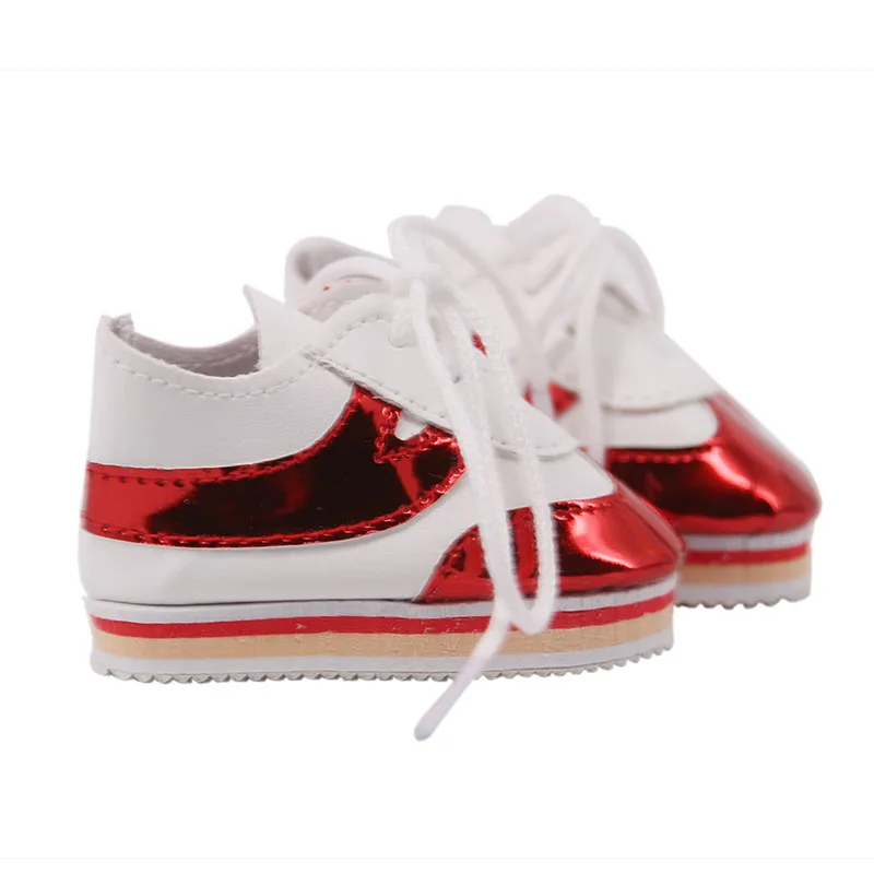 

Doll Shoes Born New Baby Fit 18 inch Doll Pink Blue Red White Sequined Shoes Accessories For Baby Birthday Gift