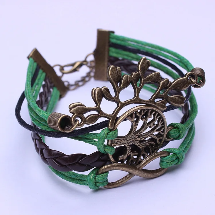 The new European and American branches of the tree life female fashion retro hand woven leather bracelet infinite|leather case jiayu g3|bracelet
