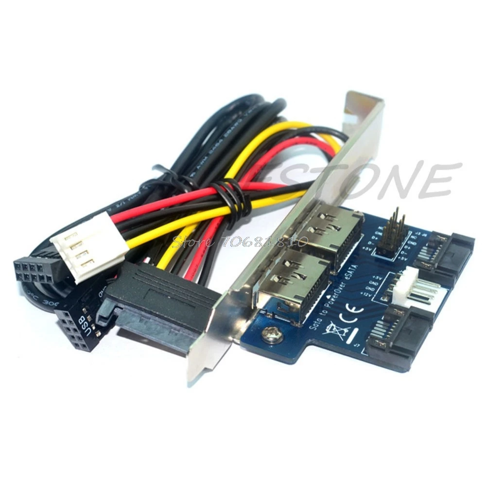 

Dual Port SATA to Double Power Over 12V ESATA+5V Adapter Convert Expansion Card Drop Shipping
