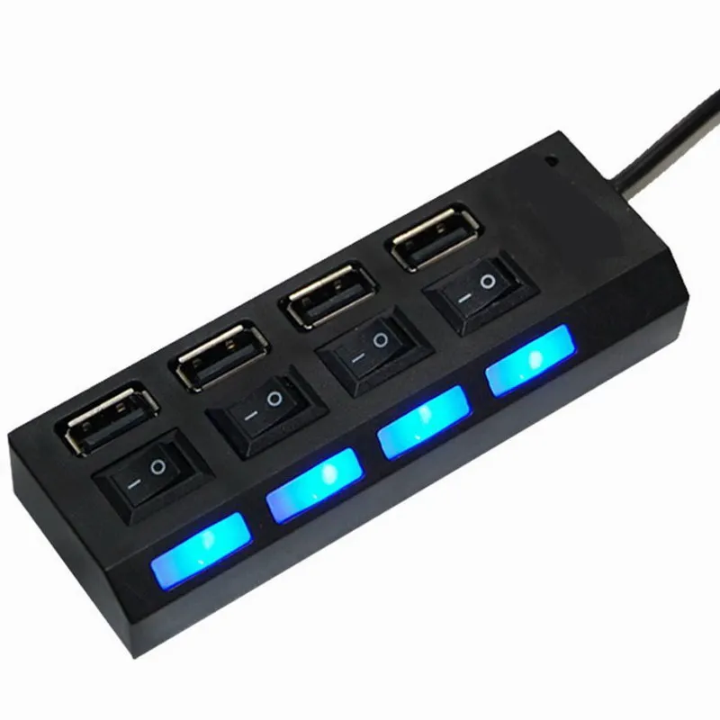 Colohas новый 4 портовый концентратор USB 2 0 с индивидуальными переключателями
