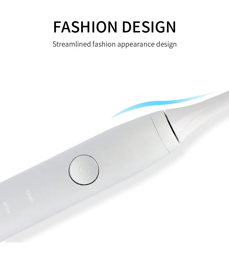 Ultrasonic Sonic Electric Toothbrush 5 Modes Rechargeable USB Charging IPX7 Waterproof 2pcs Heads for Adults Deep Clean