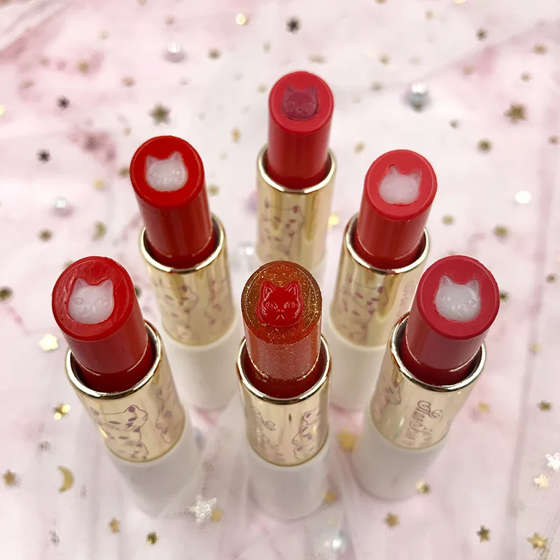 Брендовая Милая помада с принтом кошки корейский макияж увлажняющая питательная