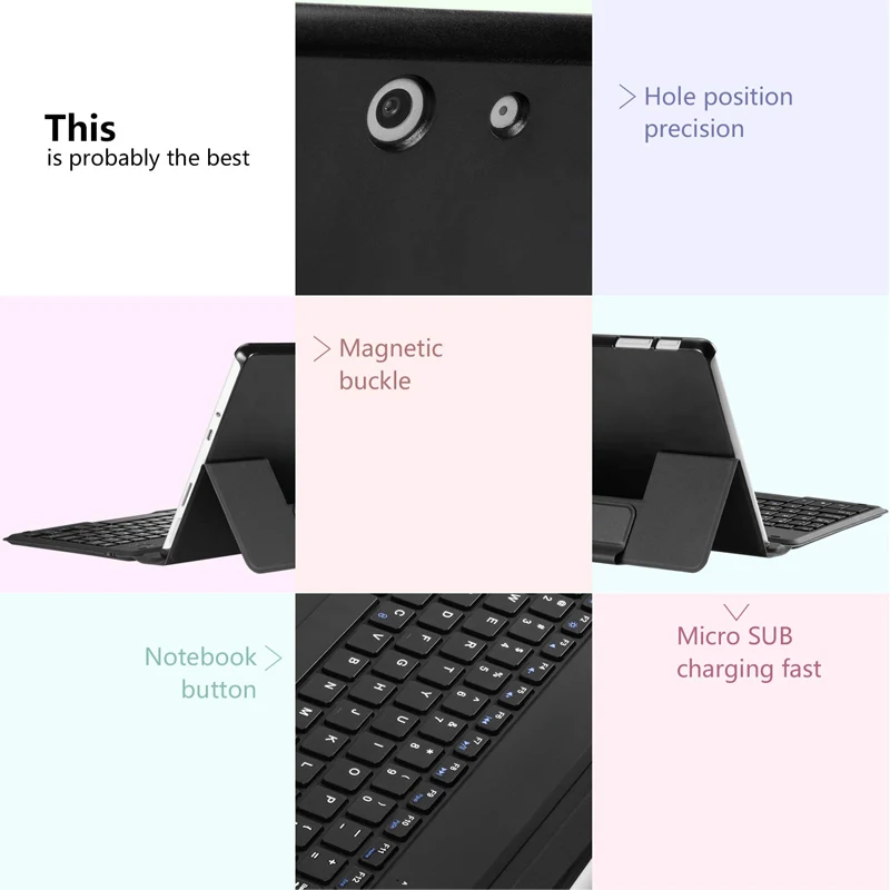 4,0 Bluetooth клавиатура кожаный чехол для microsoft Surface Go 10 дюймов выпущен, ультра-тонкий и легкий беспроводной keybord