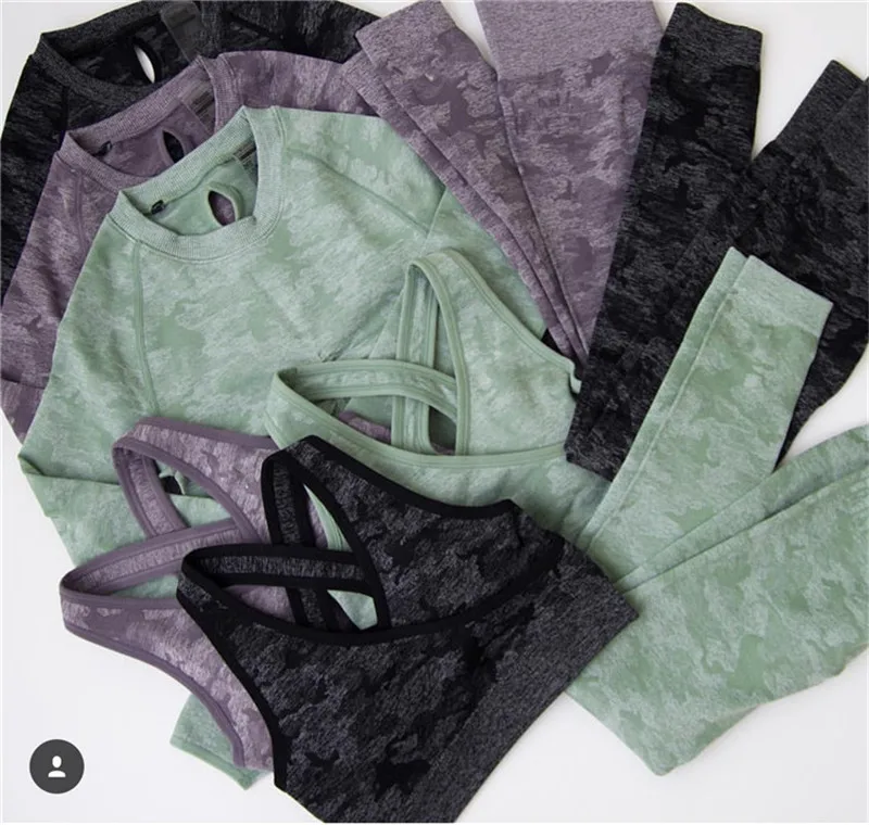 

2 piece set Fitness Pants Women Leggings Camouflage Womens Workout Legging High Waist Flexible Sporting Leggins Sport Bra