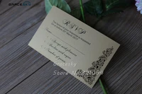 50pcs free shipping 5x10cm laser cut wedding rsvp card personalized text cards greeting invitation cards for wedding party