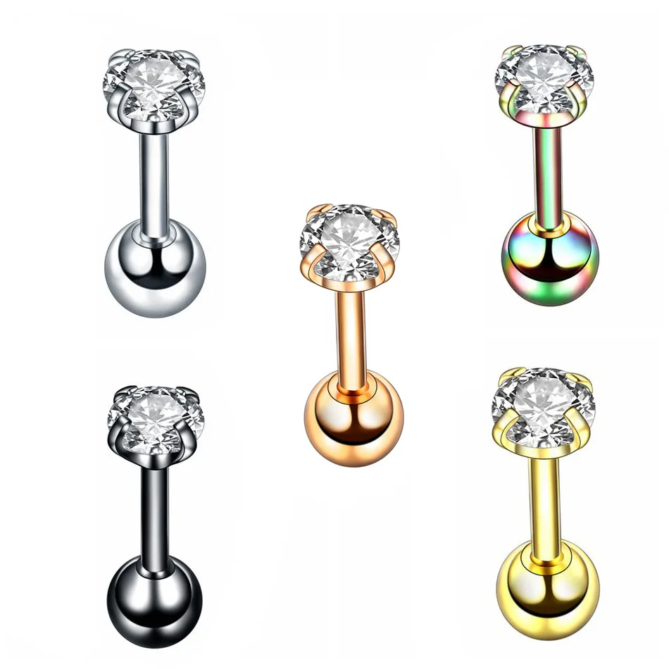 Серьги гвоздики Utimtree пирсинг для пупка стальные кольца губ с внутренней резьбой