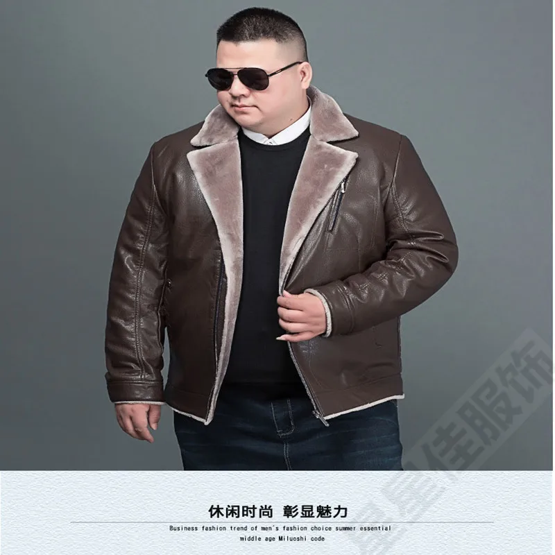 Большие размеры 8XL 6XL 5XL 4XL, мужская кожаная куртка, зимнее пальто из овчины, пальто для мужчин, стильные мужские кожаные куртки, Мужская мотоциклетная куртка на молнии - Цвет: 2