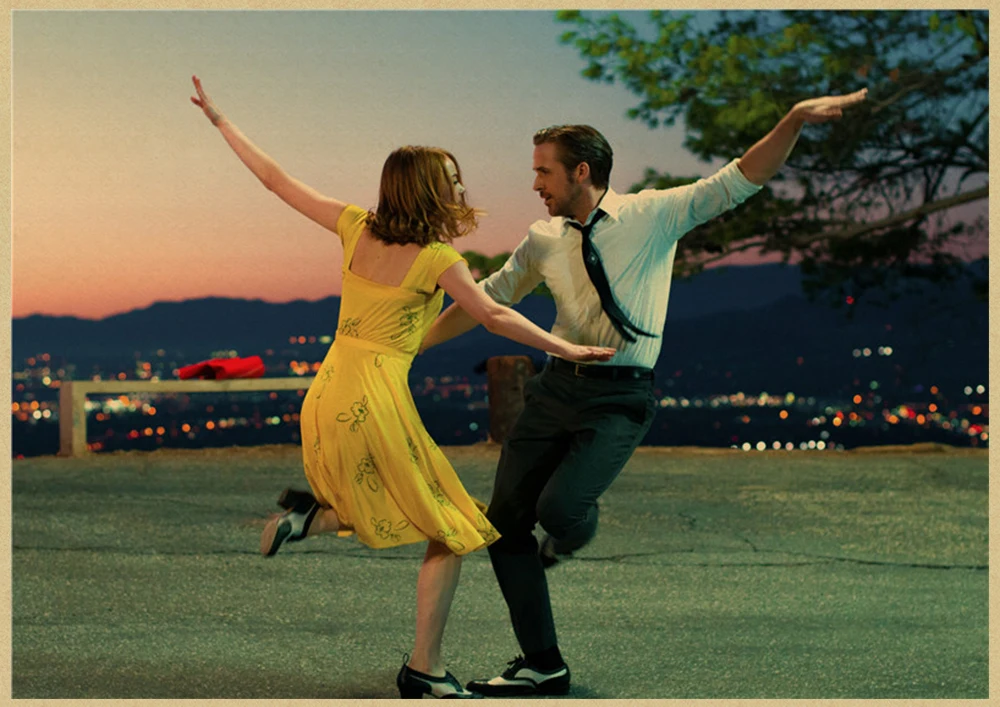 LA LAND фильм плакат из крафт-бумаги плакаты настенные наклейки домашний декор домашний художественный бренд - Цвет: Небесно-голубой