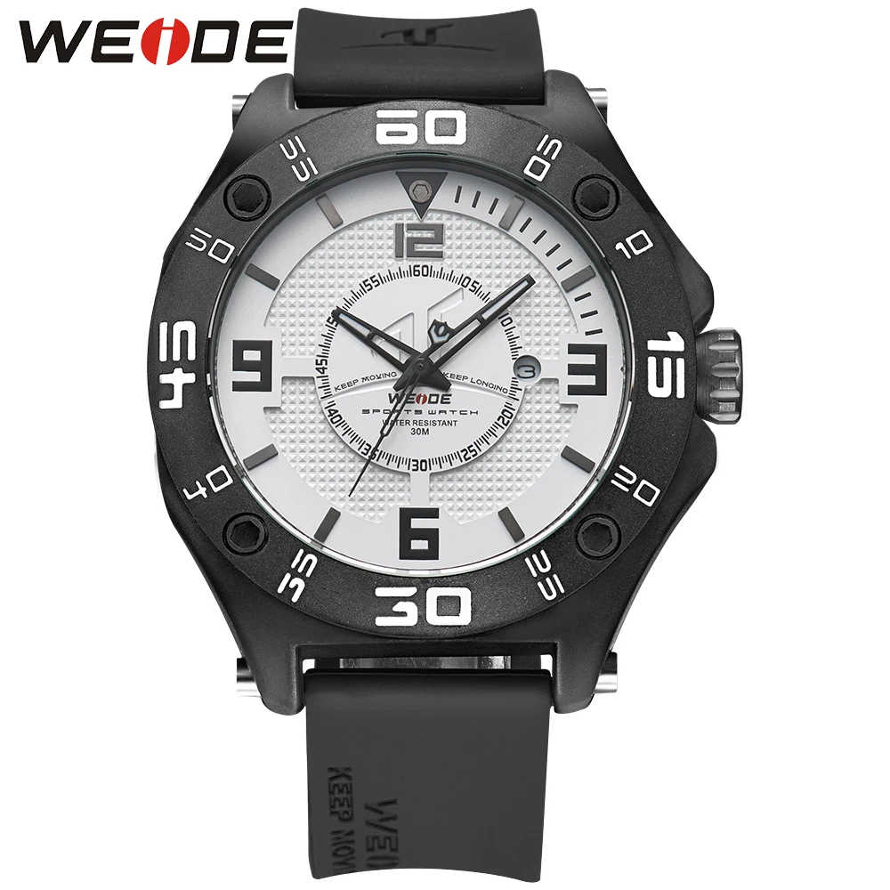 WEIDE топ роскошные мужские спортивные аналоговые часы с календарем черный