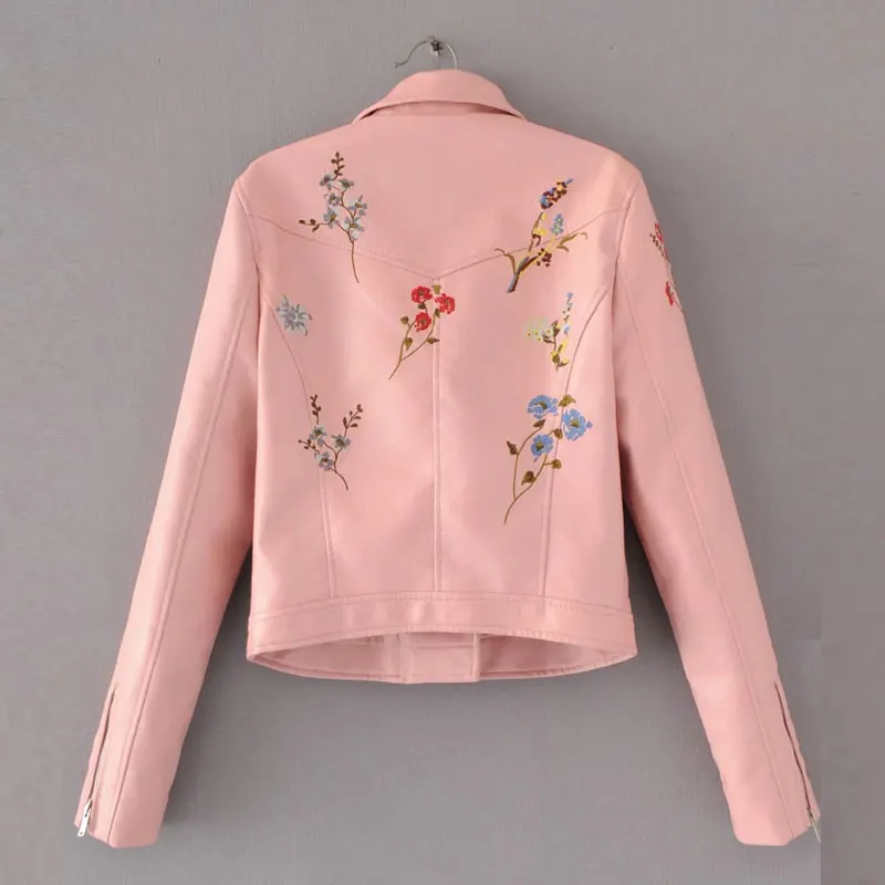 HEEGRAND/пальто из искусственной кожи с вышивкой мотоциклетная куртка на молнии