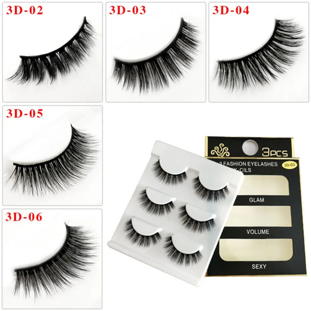 3 пары/компл. 3D толстые накладные ресницы для наращивания макияжа Супер