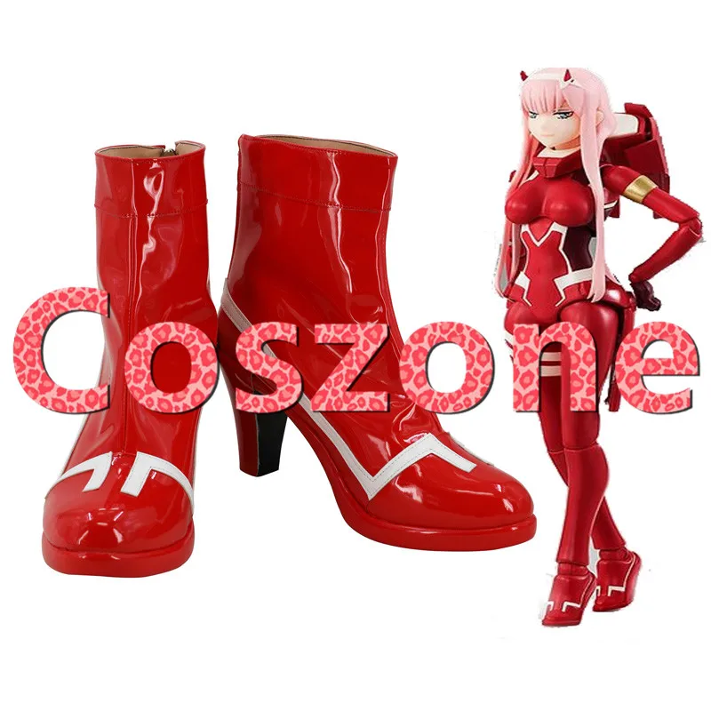 Darling In The Franxx Zero Two Code 002; красная обувь на высоком каблуке для костюмированной вечеринки; ботинки; аксессуары для костюмированной вечеринки на Хэллоуин