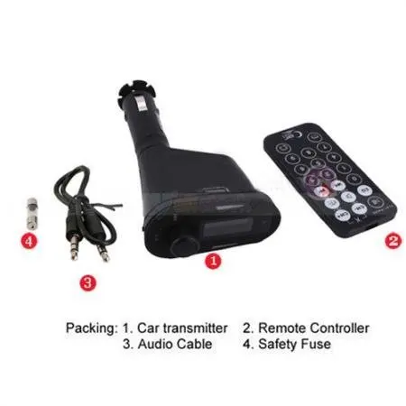 Автомобильный FM модулятор с ЖК дисплеем USB SD MMC|player wireless fm transmitter|sd mmccar kit mp3 player |