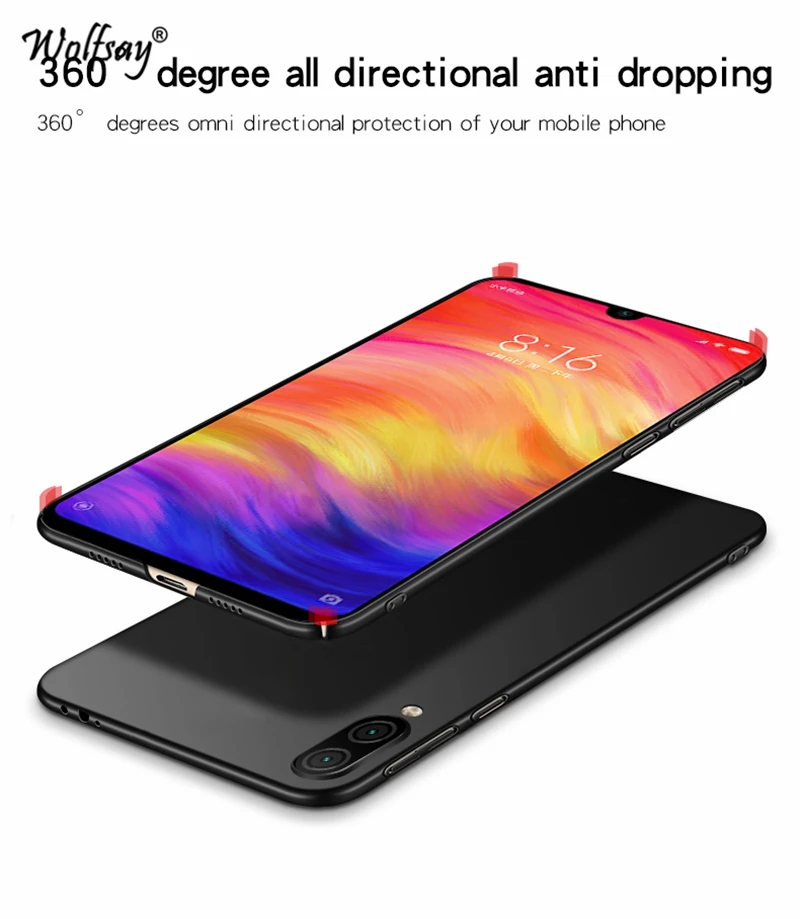 Для Xiaomi Redmi Note 7 Чехол Ультра тонкий роскошный гладкий жесткий чехол для телефона