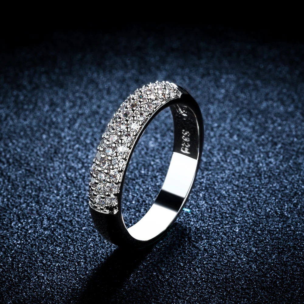 Набор ювелирных изделий из белого золота с цирконием для женщин обручальные