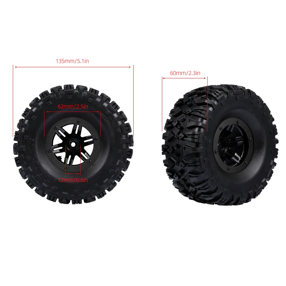 4 шт. 135 мм 2 дюйма обод резиновая надувная шина для колеса Traxxas HSP Redcat RC4WD Тамия