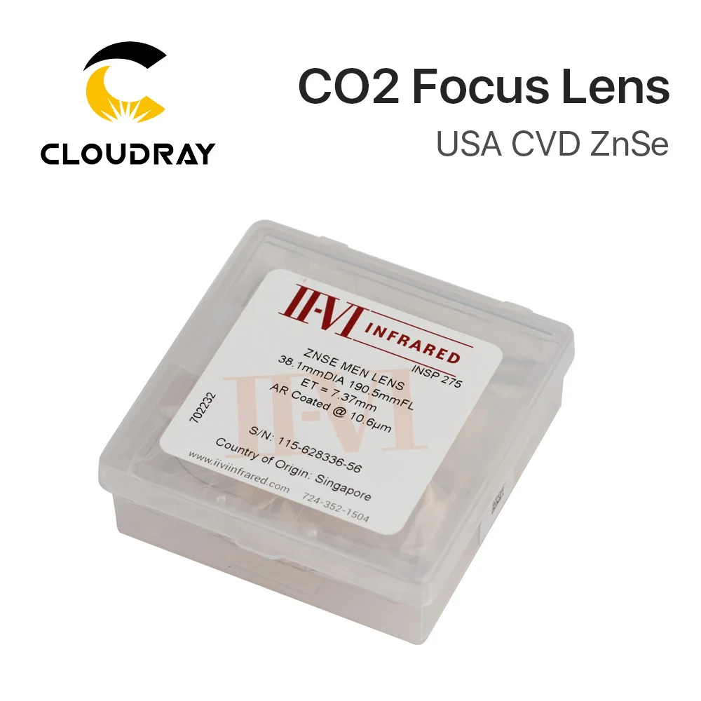 II-VI CVD ZnSe Focus Lens Dia. 38,1 мм FL 127 190,5 мм " 7,5" для HAN'S Trumpf Bystronics CO2 станок для лазерной резки