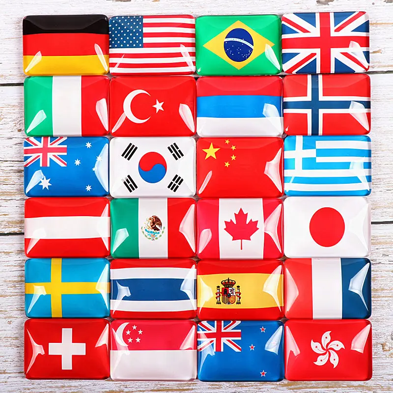 22 World National Flag холодильник магнитные наклейки хрустальные мягкие магнитные 6x4x1,5 см детские подарочные сувениры Домашнее украшение