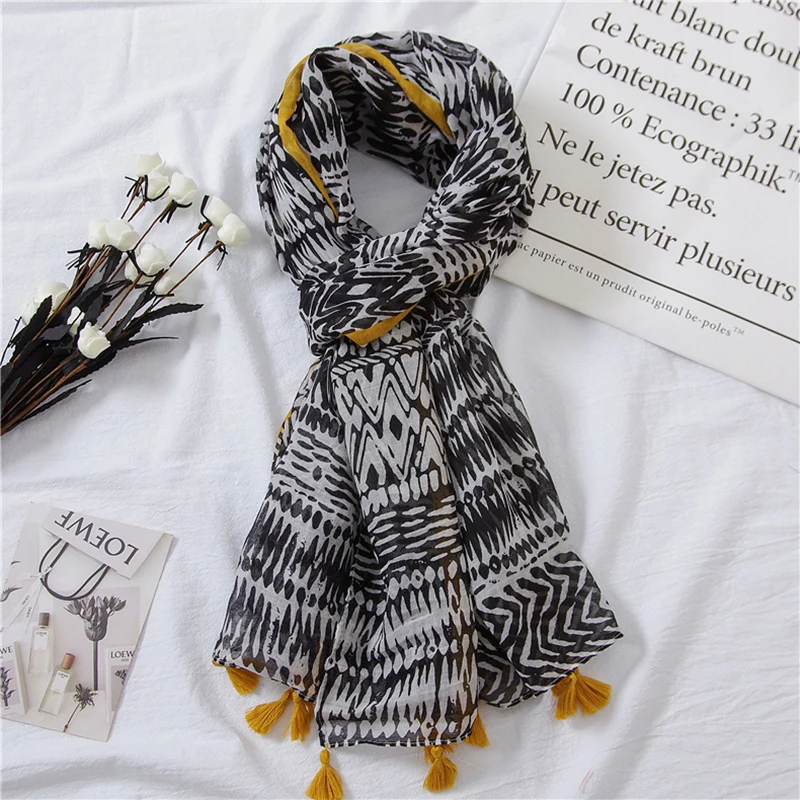 Летний роскошный брендовый шарф в полоску с принтом зебры шаль из вискозы для