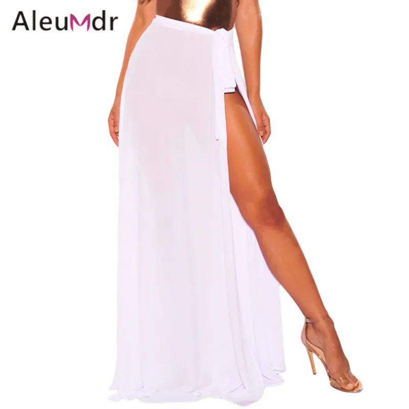Aleumdr Лето Женщины прикрыть длинные сексуальные Sheer wrap пляжные бикини Up Юбка