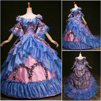 historyblue lace vintage costumes victorian dress 1860s civil war southern belle dress marie antoinette dresses us4 36 c 769