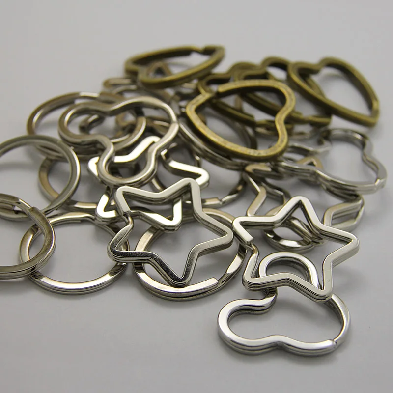 500 шт. из металла со звездой Key Holder Разделение Кольца брелок для ключей петли круг крюк Интимные аксессуары