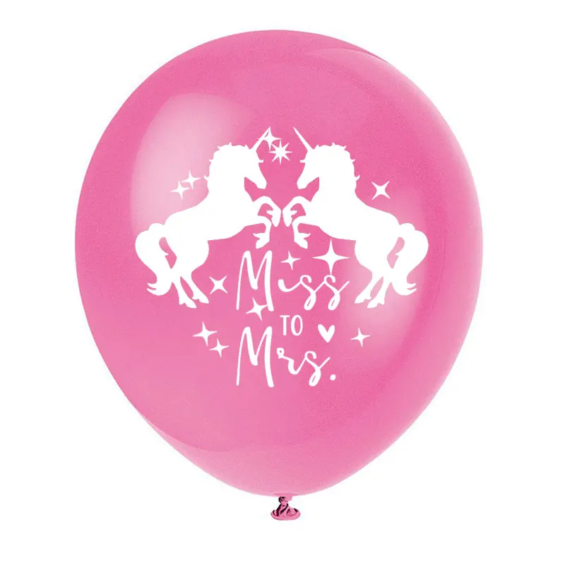ZLJQ Единорог латексные шары вечерние мисс MRS розовый и фиолетовый для Bachelorette