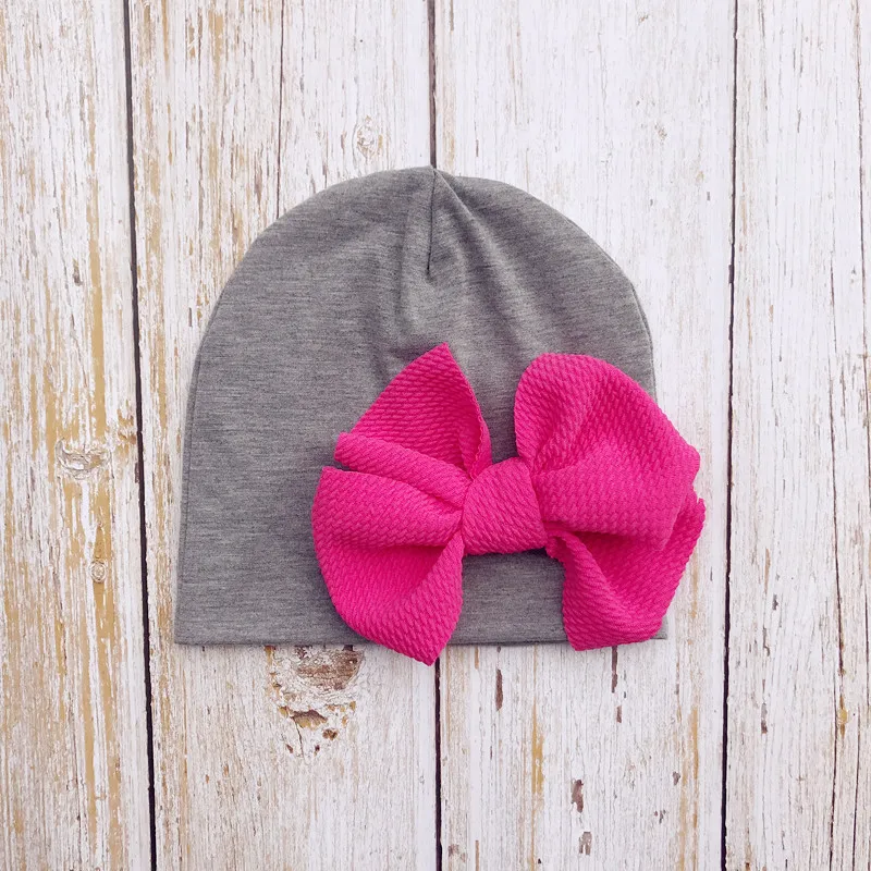 Детская шапка Детские хлопковые шапки шапочки с большим бантом весна-осень