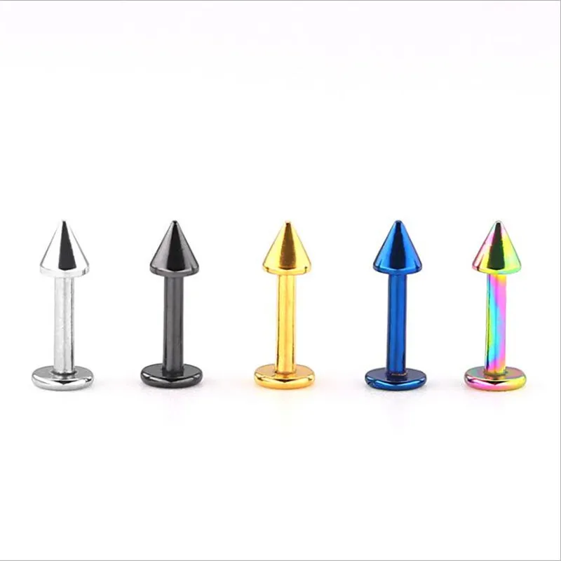 Титановые Ювелирные изделия Labret 316L корпус из нержавеющей стали IP покрытие не