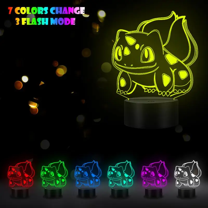 VCity 3D Ночной светильник светодиодный настольная лампа Luminaria японский мультфильм