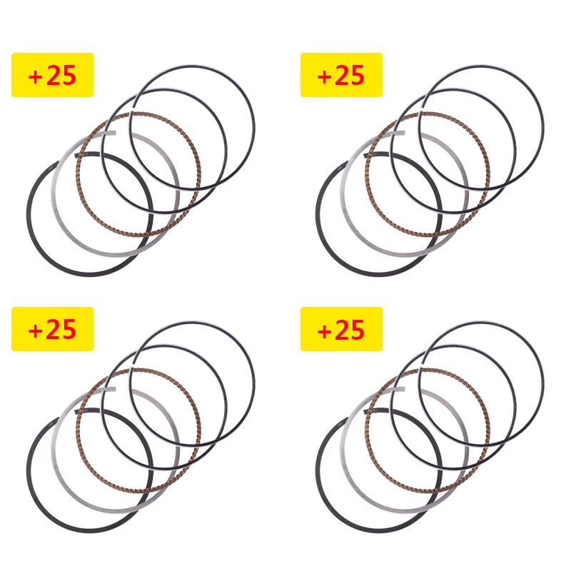 4 Set add 25 Цилиндр двигателя для мотоциклов деталь поршня кольца диаметр STD Размеры 55 мм+ 25+ 50+, защита от ультрафиолета, 75 для HONDA CB400 CB-1 CBR400 NC23 NC29 VFR400 NC30 VTEC - Цвет: 4 Set add 25