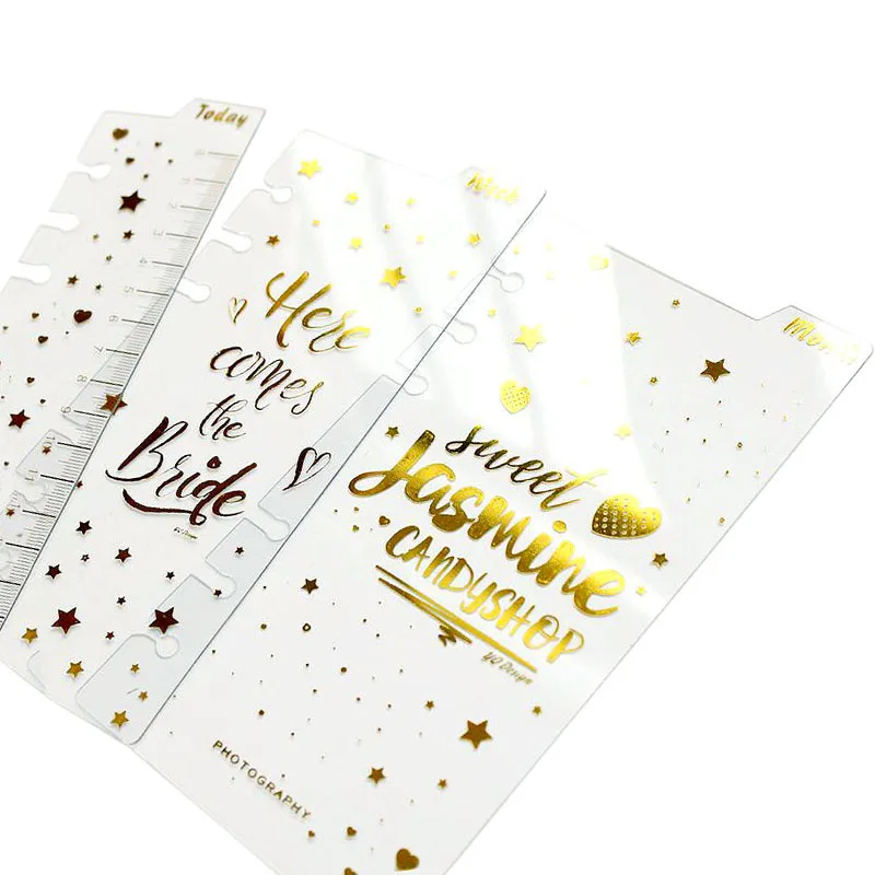 Прозрачные аксессуары для планировщика 3 шт./компл. золотые разделители A6|dividers