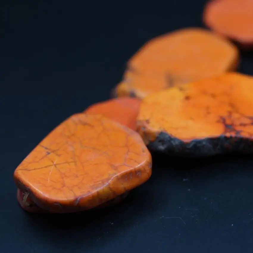 2 пряди/Lot Большой Размеры оранжевого сырье бирюза говлит плиты ломтик свободные