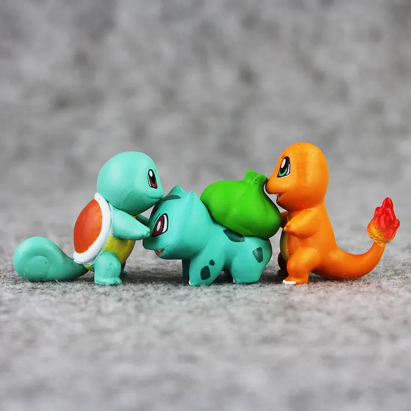 3 шт./лот аниме чармандер Bulbasaur Сквиртл ПВХ фигурка игрушка мини коллекция моделей кукол Рождественский подарок для детей