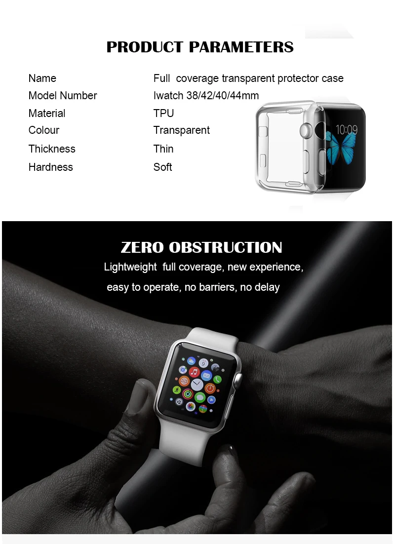 Протектор экрана для Apple Watch Series 4 44 мм 40 мм 360 Тонкий чехол для часов для Apple Watch 3 42 мм 38 мм чехол