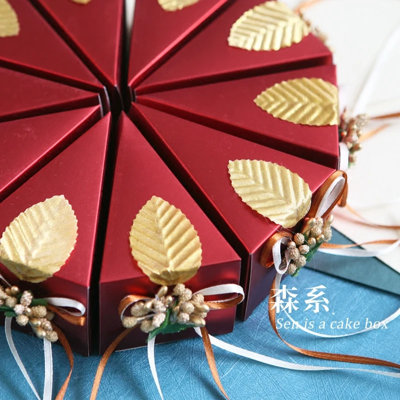 5 стилей креативные бумажные коробки треугольной формы для торта свадебных