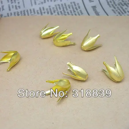 Позолоченные металлические тюльпаны для изготовления украшений вручную