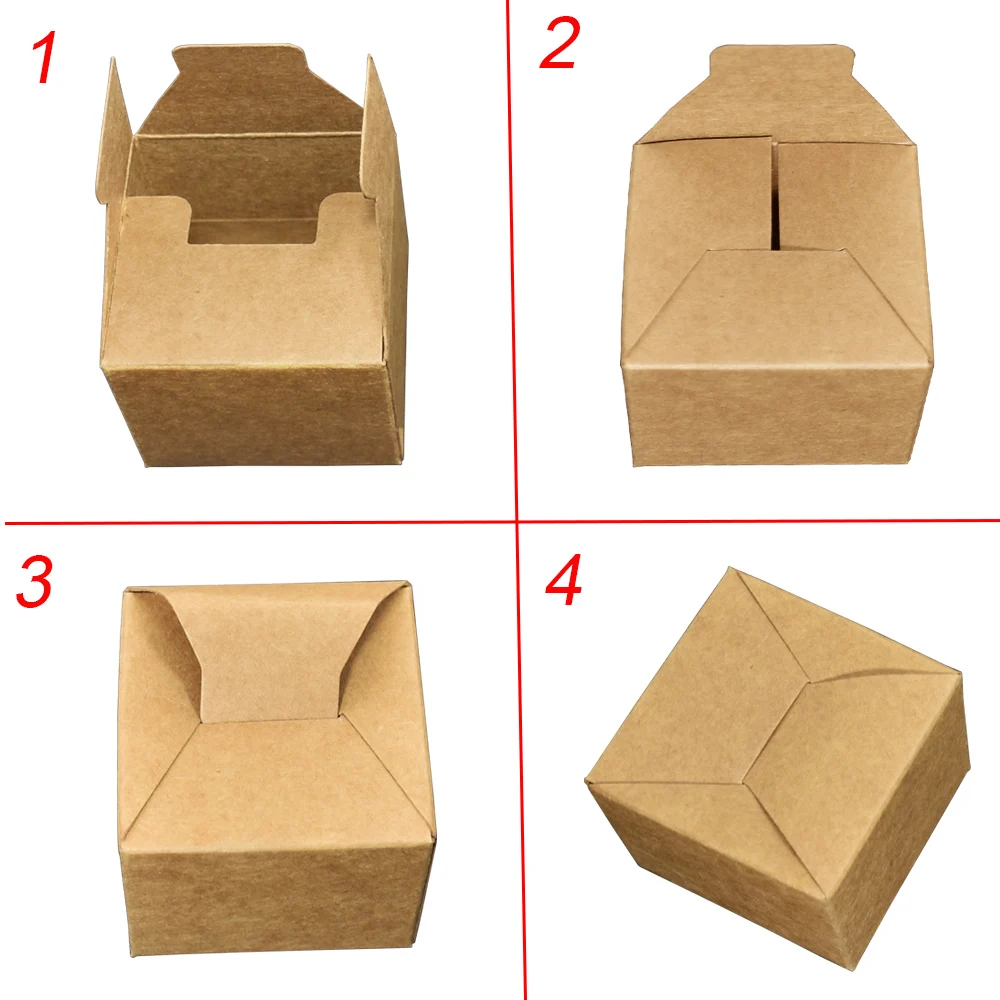 Картонные коробки для ювелирных изделий 6x6x5 см, коробка из крафт-бумаги для бутылочек с кремом для лица, 50 шт.лот, складная коробка для крафт-... (art.: 7afcf517f) - 7afcf517f